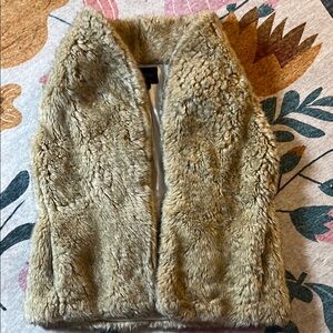 Sanctuary Women's Cream Faux Fur Vest Large